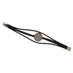 El cuero de estas pulseras pueden elegir entre color blanco/ marrón o solo marrón, cabujones en blanco o rojo.