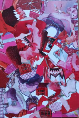 Collage serie rojo/rosa.