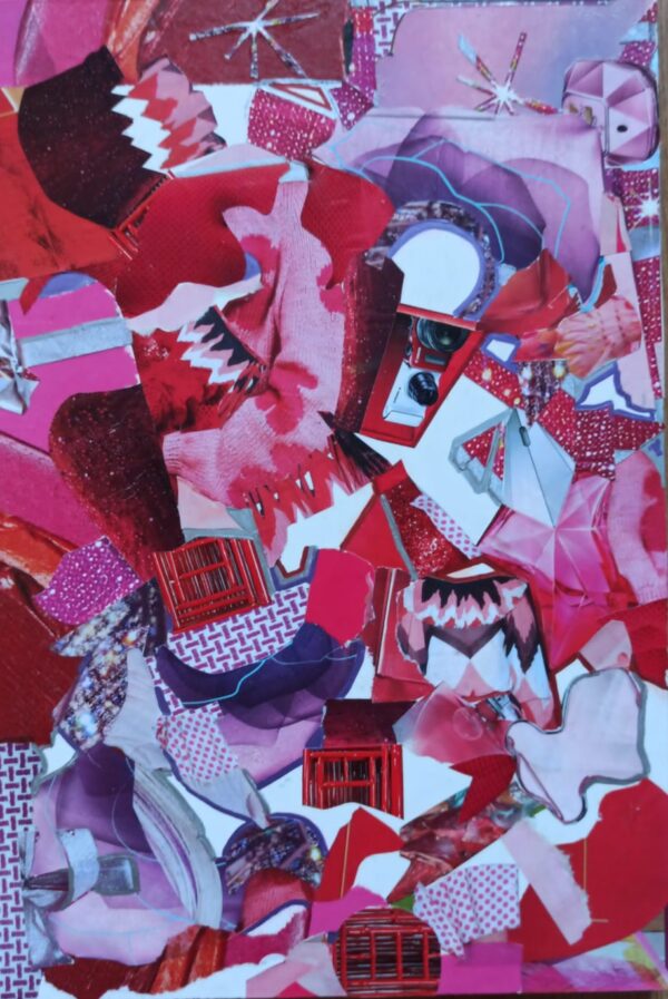 Collage serie rojo/rosa.
