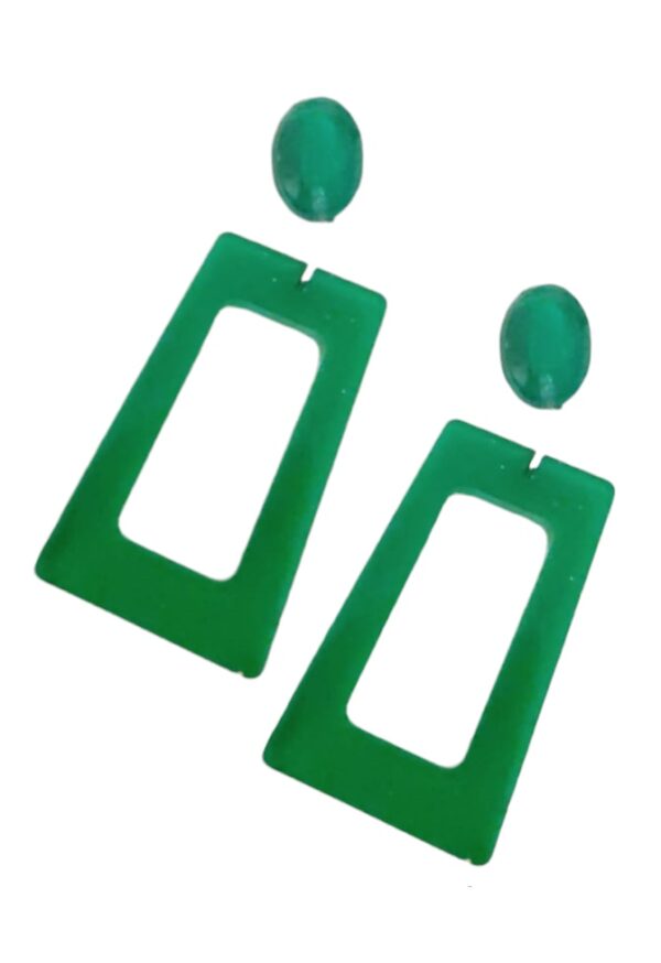 Pendientes de Fantasía Grandes en Color Verde Esmeralda