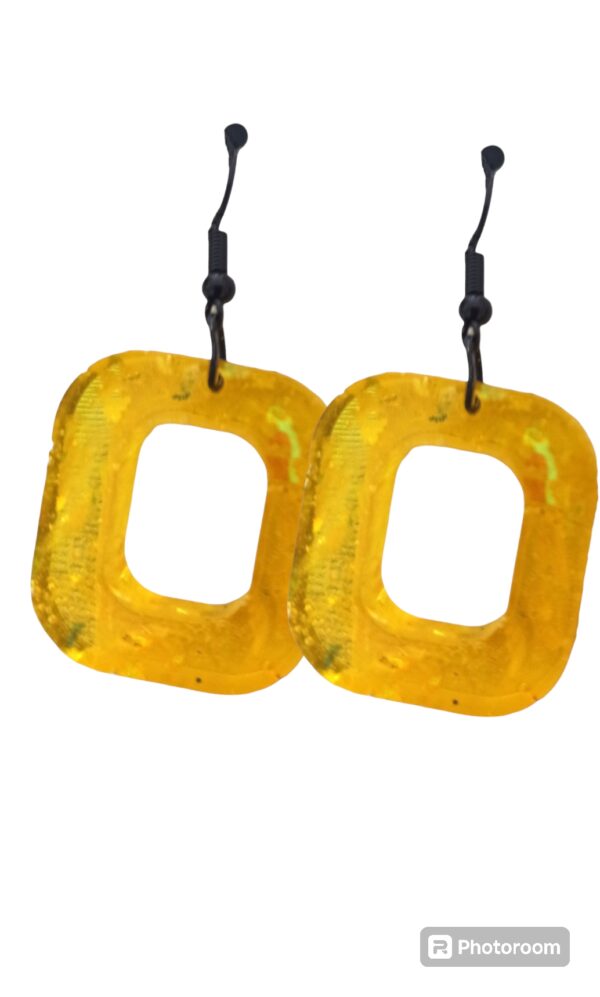 Pendientes Geometría Amarillo - Negro