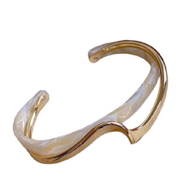 pulsera acero y acrílico nácar.