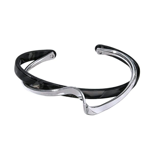 pulsera acero y acrílico nácar.