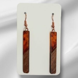 Pendientes madera /resina ámbar