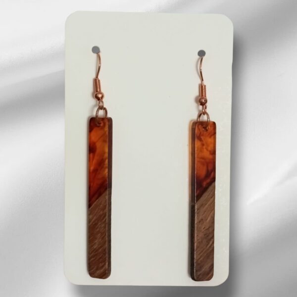 Pendientes madera /resina ámbar