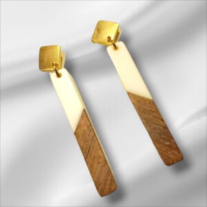 Pendientes medianos madera/ nacar